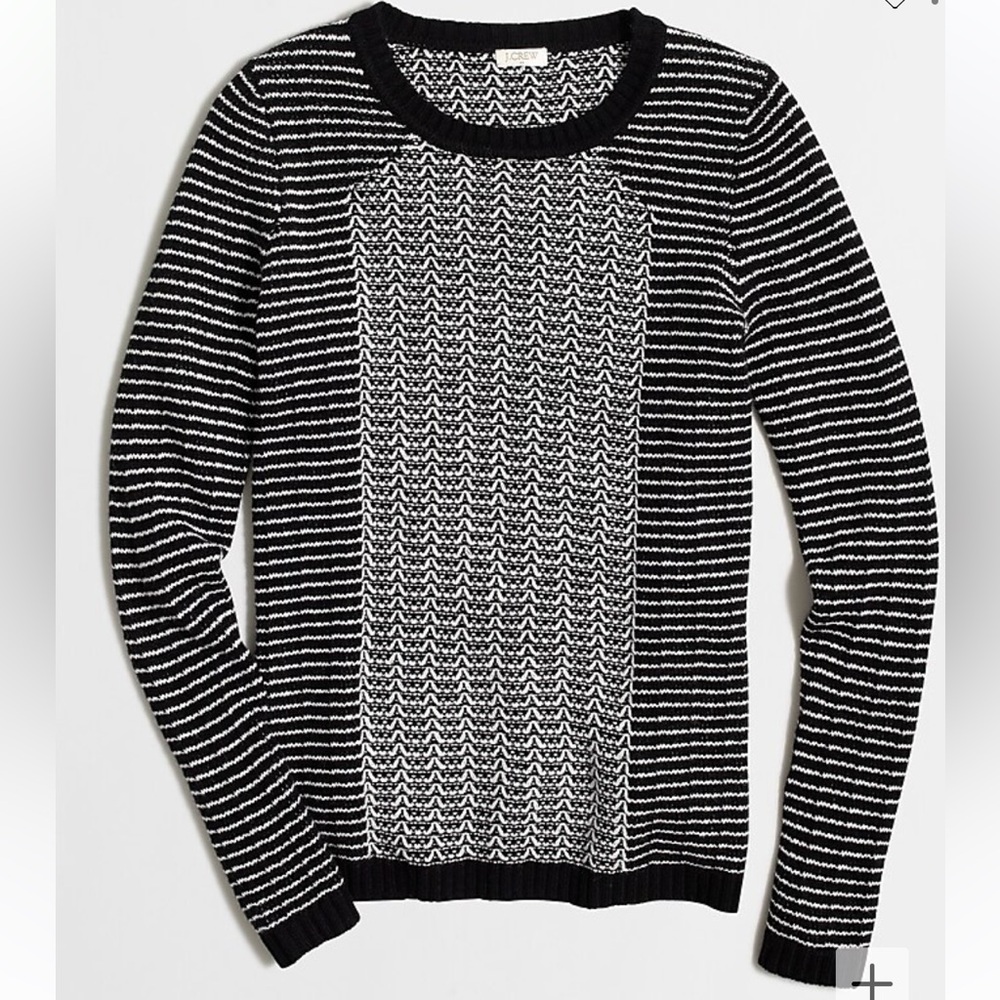 J. Crew Factory Striped Chevron-Stitch Sweater XS